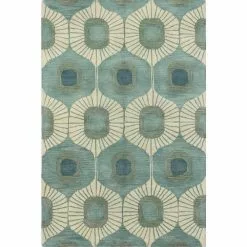 Chelsea Aqua 8 ft. x 10 ft. (7'6" x 9'6") Geometric Contemporary Area Rug by BASHIAN