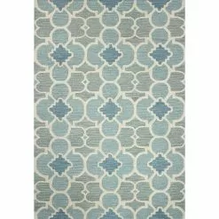Rajapur Aqua 5 ft. x 8 ft. (5' x 7'6") Geometric Transitional Area Rug by BASHIAN