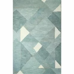 Greenwich Aqua 9 ft. x 12 ft. (8'6" x 11'6") Abstract Contemporary Area Rug by BASHIAN