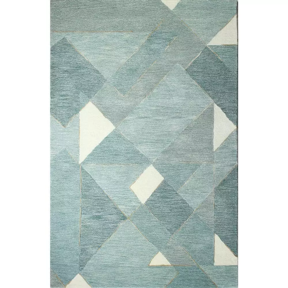 Greenwich Aqua 9 ft. x 12 ft. (8'6" x 11'6") Abstract Contemporary Area Rug by BASHIAN 1 Greenwich Aqua 9 ft. x 12 ft. (8'6" x 11'6") Abstract Contemporary Area Rug by BASHIAN