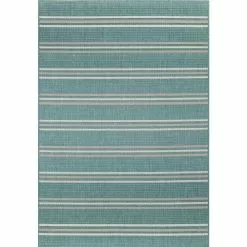 Lanai Aqua 3 ft. x 8 ft. Geometric Transitional Indoor/Outdoor Runner Rug by BASHIAN