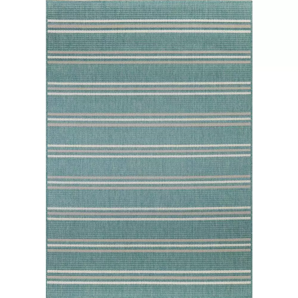 Lanai Aqua 3 ft. x 8 ft. Geometric Transitional Indoor/Outdoor Runner Rug by BASHIAN 1 Lanai Aqua 3 ft. x 8 ft. Geometric Transitional Indoor/Outdoor Runner Rug by BASHIAN