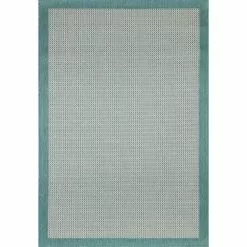 Lanai Aqua 3 ft. x 8 ft. Geometric Transitional Indoor/Outdoor Runner Rug by BASHIAN