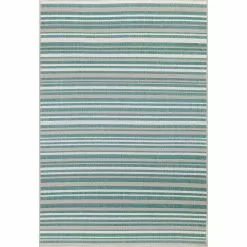 Lanai Aqua 4 ft. x 6 ft. Geometric Transitional Indoor/Outdoor Accent Rug by BASHIAN