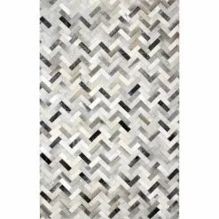 Santa Fe Ash 9 ft. x 12 ft. Chevron Contemporary Area Rug by BASHIAN