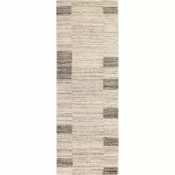 Savannah Beige 3 ft. x 8 ft. (2'6" x 8') Geometric Contemporary Runner Rug by BASHIAN