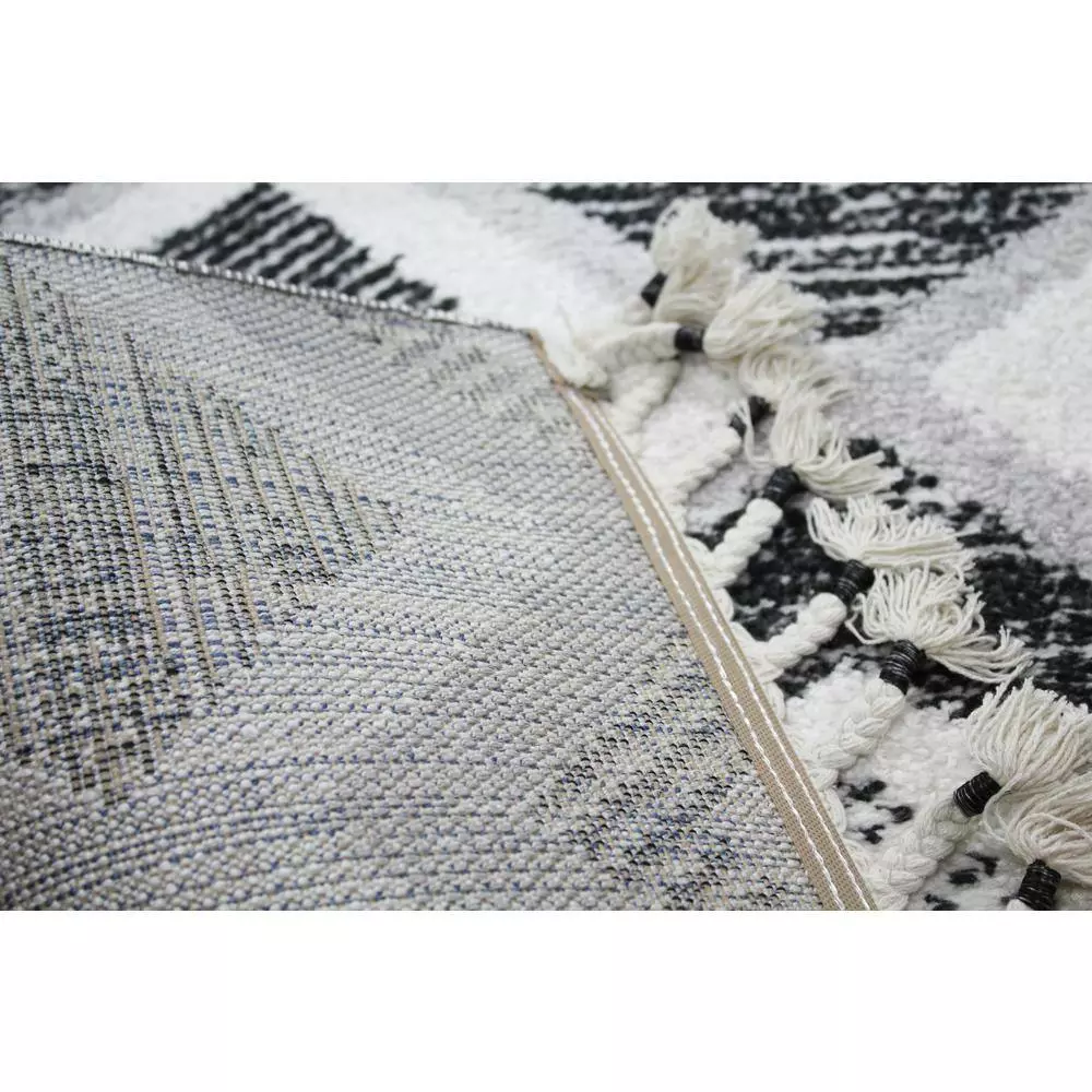 Navajo Black/Ivory 4 ft. x 6 ft. (3'6" x 5'6") Geometric Contemporary Accent Rug by BASHIAN 3 Navajo Black/Ivory 4 ft. x 6 ft. (3'6" x 5'6") Geometric Contemporary Accent Rug by BASHIAN - Image 3