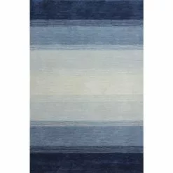 Contempo Blue 8 ft. x 10 ft. (7'6" x 9'6") Striped Contemporary Area Rug by BASHIAN