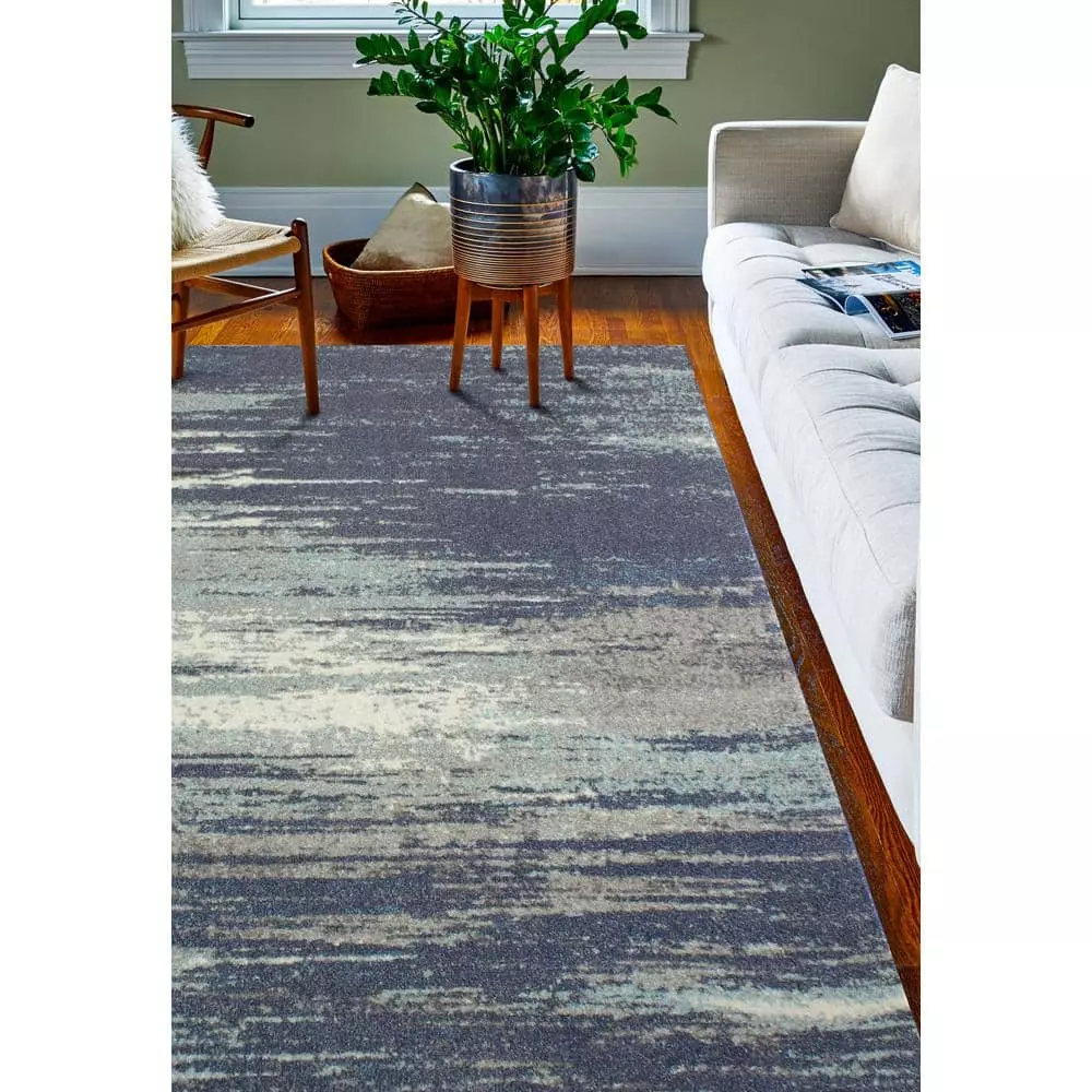 Everek Blue 10 ft. x 14 ft. (9'6" x 13'6") Abstract Contemporary Area Rug by BASHIAN 2 Everek Blue 10 ft. x 14 ft. (9'6" x 13'6") Abstract Contemporary Area Rug by BASHIAN - Image 2