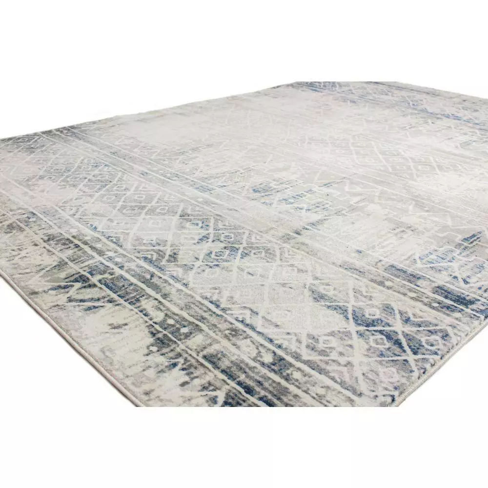 Cambridge Blue/Beige 3 ft. x 8 ft. (2'6" x 8') Geometric Transitional Runner by BASHIAN 2 Cambridge Blue/Beige 3 ft. x 8 ft. (2'6" x 8') Geometric Transitional Runner by BASHIAN - Image 2