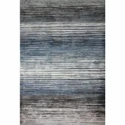 Cambridge Blue/Beige 9 ft. x 12 ft. (8'6" x 11'6") Striped Contemporary Area Rug by BASHIAN