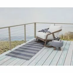 Lanai Blue/Grey 5 ft. x 8 ft. (5 ft. x 7 ft. 6 in.) Geometric Transitional Indoor/Outdoor Area Rug by BASHIAN -BASHIAN Shop blue grey bashian area rugs 649652310862 31 1000