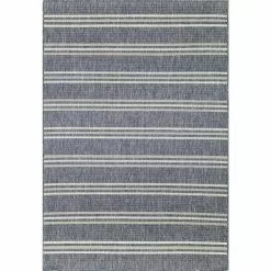 Lanai Blue/Grey 5 ft. x 8 ft. (5 ft. x 7 ft. 6 in.) Geometric Transitional Indoor/Outdoor Area Rug by BASHIAN