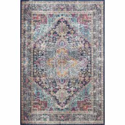 Heritage Dk. Blue 5 ft. x 8 ft. (5'3" x 7'6") Oriental Transitional Area Rug by BASHIAN