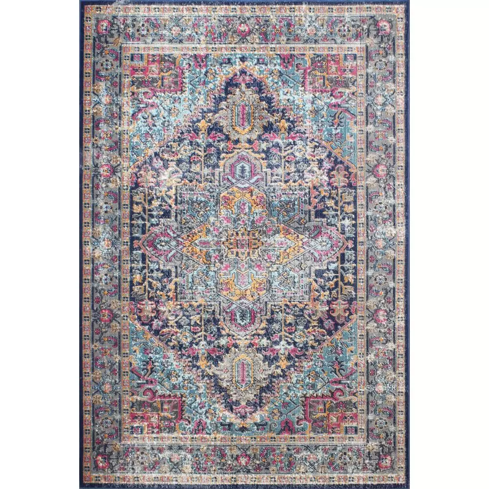 Heritage Dk. Blue 5 ft. x 8 ft. (5'3" x 7'6") Oriental Transitional Area Rug by BASHIAN 1 Heritage Dk. Blue 5 ft. x 8 ft. (5'3" x 7'6") Oriental Transitional Area Rug by BASHIAN
