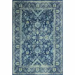 Everek Dk. Blue 4 ft. x 6 ft. (3'6" x 5'6") Floral Transitional Accent Rug by BASHIAN