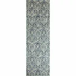 Everek Dk. Blue 3 ft. x 8 ft. (2'6" x 8') Floral Transitional Runner by BASHIAN