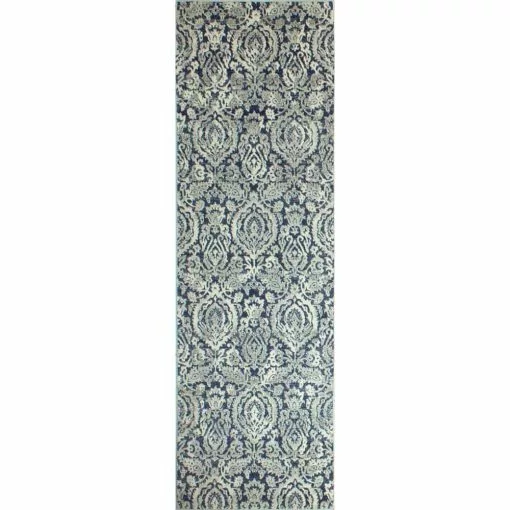 Everek Dk. Blue 3 ft. x 8 ft. (2'6" x 8') Floral Transitional Runner by BASHIAN -BASHIAN Shop dk blue bashian area rugs 649652246727 64 1000