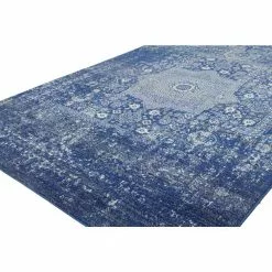 Everek Dk. Blue 9 ft. x 12 ft. (8'6" x 11'6") Floral Transitional Area Rug by BASHIAN -BASHIAN Shop dk blue bashian area rugs 649652246864 31 1000