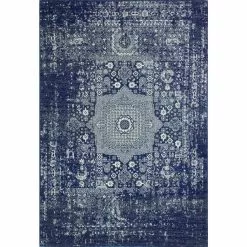 Everek Dk. Blue 9 ft. x 12 ft. (8'6" x 11'6") Floral Transitional Area Rug by BASHIAN
