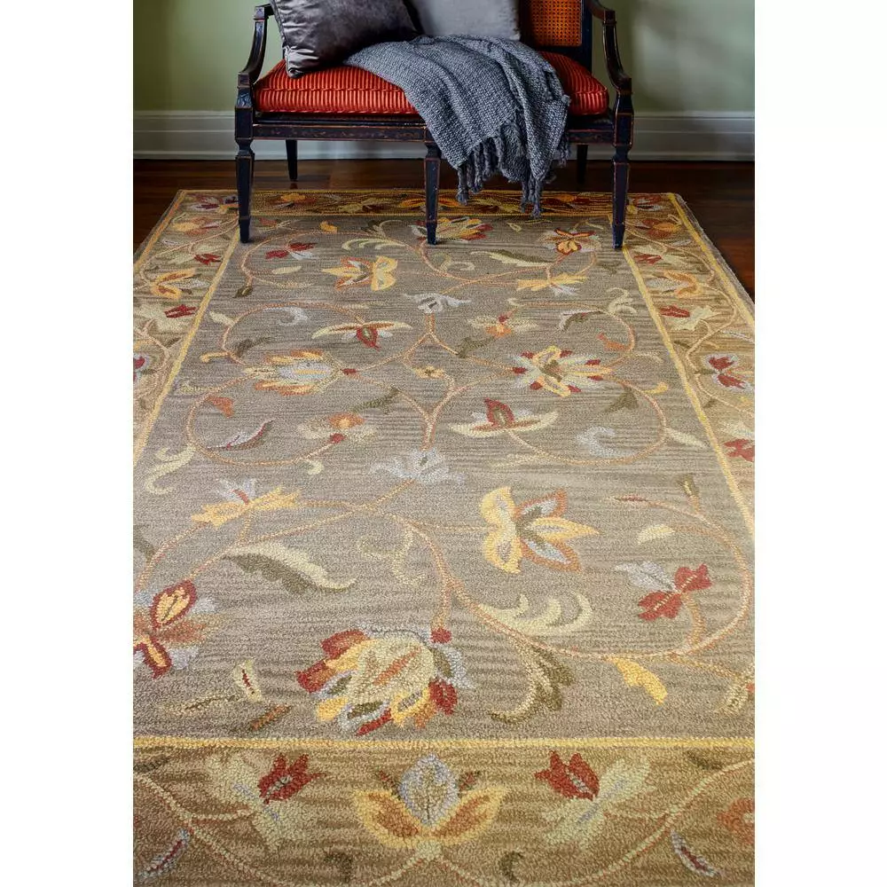 Venezia Grey 8 ft. x 10 ft. (7'6" x 9'6") Floral Transitional Area Rug by BASHIAN 4 Venezia Grey 8 ft. x 10 ft. (7'6" x 9'6") Floral Transitional Area Rug by BASHIAN - Image 4