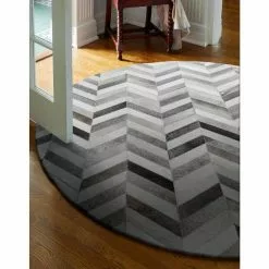 Santa Fe Grey 6 ft. x 6 ft. Chevron Contemporary Area Rug by BASHIAN -BASHIAN Shop grey bashian area rugs 649652200989 31 1000