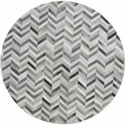 Santa Fe Grey 6 ft. x 6 ft. Chevron Contemporary Area Rug by BASHIAN