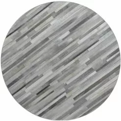 Santa Fe Grey 8 ft. x 8 ft. Striped Contemporary Area Rug by BASHIAN