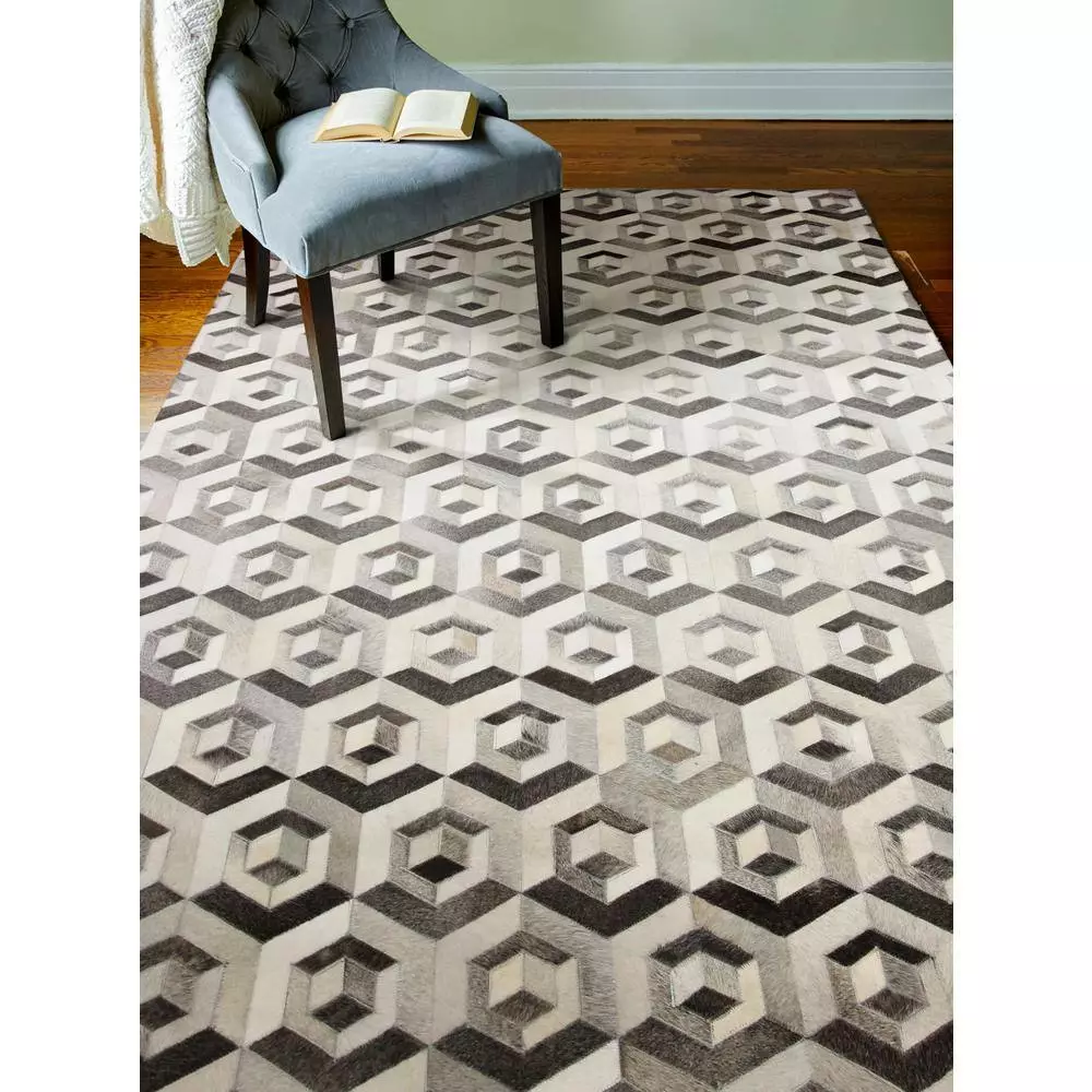 Santa Fe Grey 9 ft. x 12 ft. Geometric Contemporary Area Rug by BASHIAN 6 Santa Fe Grey 9 ft. x 12 ft. Geometric Contemporary Area Rug by BASHIAN - Image 6