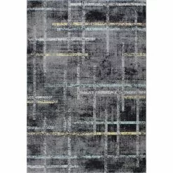 Everek Grey 5 ft. x 8 ft. (5' x 7'6") Abstract Transitional Area Rug by BASHIAN