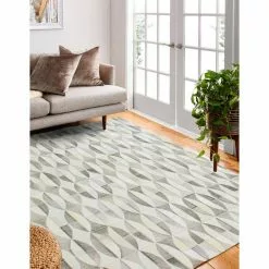 Santa Fe Grey 9 ft. x 12 ft. Geometric Contemporary Area Rug by BASHIAN -BASHIAN Shop grey bashian area rugs 649652255149 31 1000