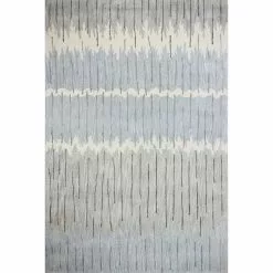 Greenwich Grey/Blue 9 ft. x 12 ft. (8 ft. 6 in. x 11 ft. 6 in.) Striped Contemporary Area Rug by BASHIAN