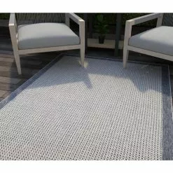 Lanai Grey/Blue 8 ft. x 10 ft. (7 ft. 10 in. x 10 ft.) Geometric Transitional Indoor/Outdoor Area Rug by BASHIAN -BASHIAN Shop grey blue bashian area rugs 649652311005 31 1000