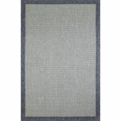 Lanai Grey/Blue 8 ft. x 10 ft. (7 ft. 10 in. x 10 ft.) Geometric Transitional Indoor/Outdoor Area Rug by BASHIAN
