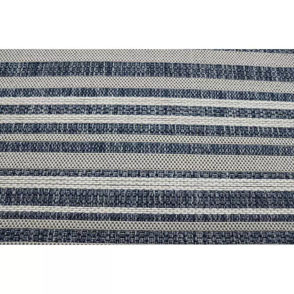 Lanai Grey/Blue 9 ft. x 12 ft. (8 ft. 6 in. x 11 ft. 6 in.) Geometric Transitional Indoor/Outdoor Area Rug by BASHIAN 4 Lanai Grey/Blue 9 ft. x 12 ft. (8 ft. 6 in. x 11 ft. 6 in.) Geometric Transitional Indoor/Outdoor Area Rug by BASHIAN - Image 4