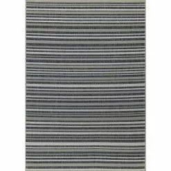 Lanai Grey/Blue 9 ft. x 12 ft. (8 ft. 6 in. x 11 ft. 6 in.) Geometric Transitional Indoor/Outdoor Area Rug by BASHIAN