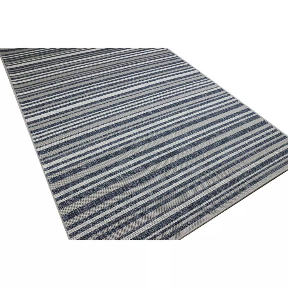 Lanai Grey/Blue 9 ft. x 12 ft. (8 ft. 6 in. x 11 ft. 6 in.) Geometric Transitional Indoor/Outdoor Area Rug by BASHIAN 2 Lanai Grey/Blue 9 ft. x 12 ft. (8 ft. 6 in. x 11 ft. 6 in.) Geometric Transitional Indoor/Outdoor Area Rug by BASHIAN - Image 2