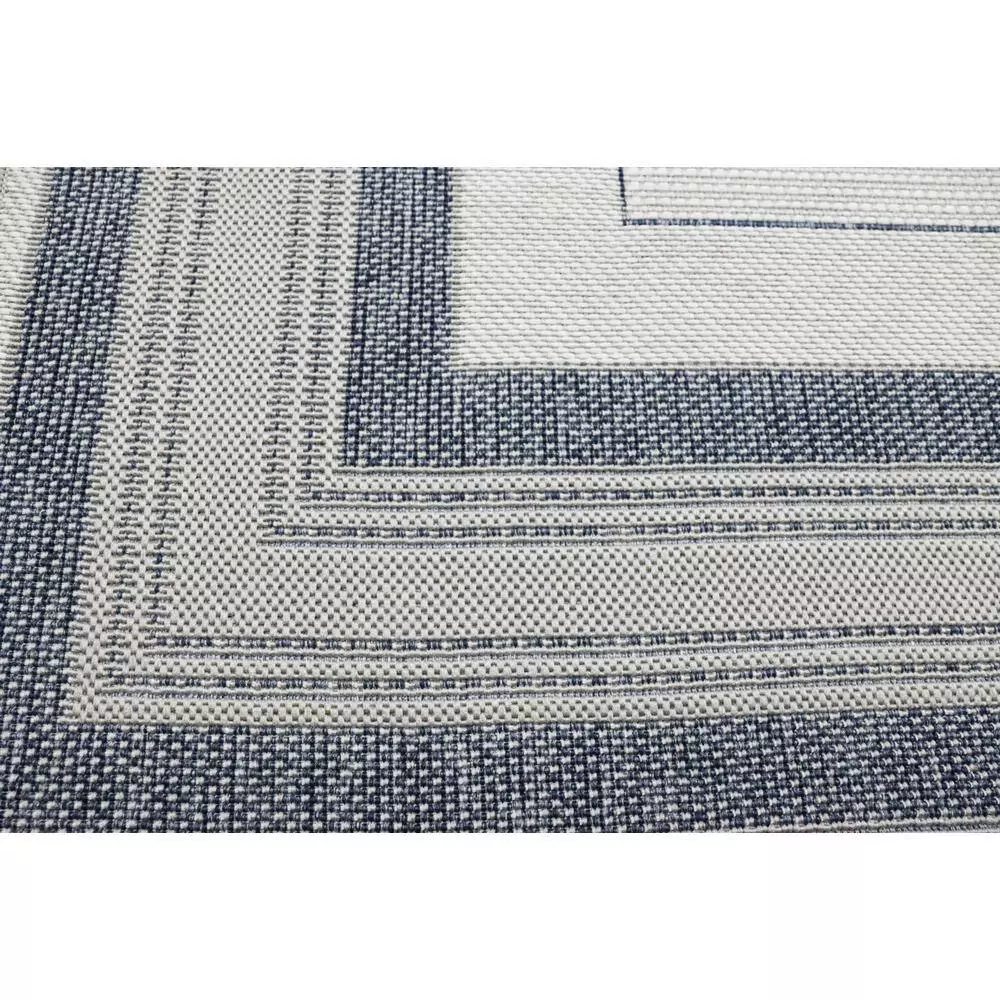 Lanai Grey/Blue 9 ft. x 12 ft. (8 ft. 6 in. x 11 ft. 6 in.) Geometric Transitional Indoor/Outdoor Area Rug by BASHIAN 4 Lanai Grey/Blue 9 ft. x 12 ft. (8 ft. 6 in. x 11 ft. 6 in.) Geometric Transitional Indoor/Outdoor Area Rug by BASHIAN - Image 4