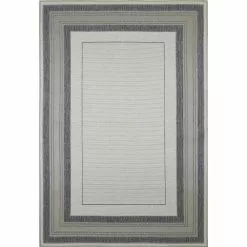 Lanai Grey/Blue 9 ft. x 12 ft. (8 ft. 6 in. x 11 ft. 6 in.) Geometric Transitional Indoor/Outdoor Area Rug by BASHIAN