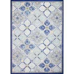 Veranda Grey/Blue 7.6 ft. x 9.6 ft. Floral Transitional Area Rug by BASHIAN