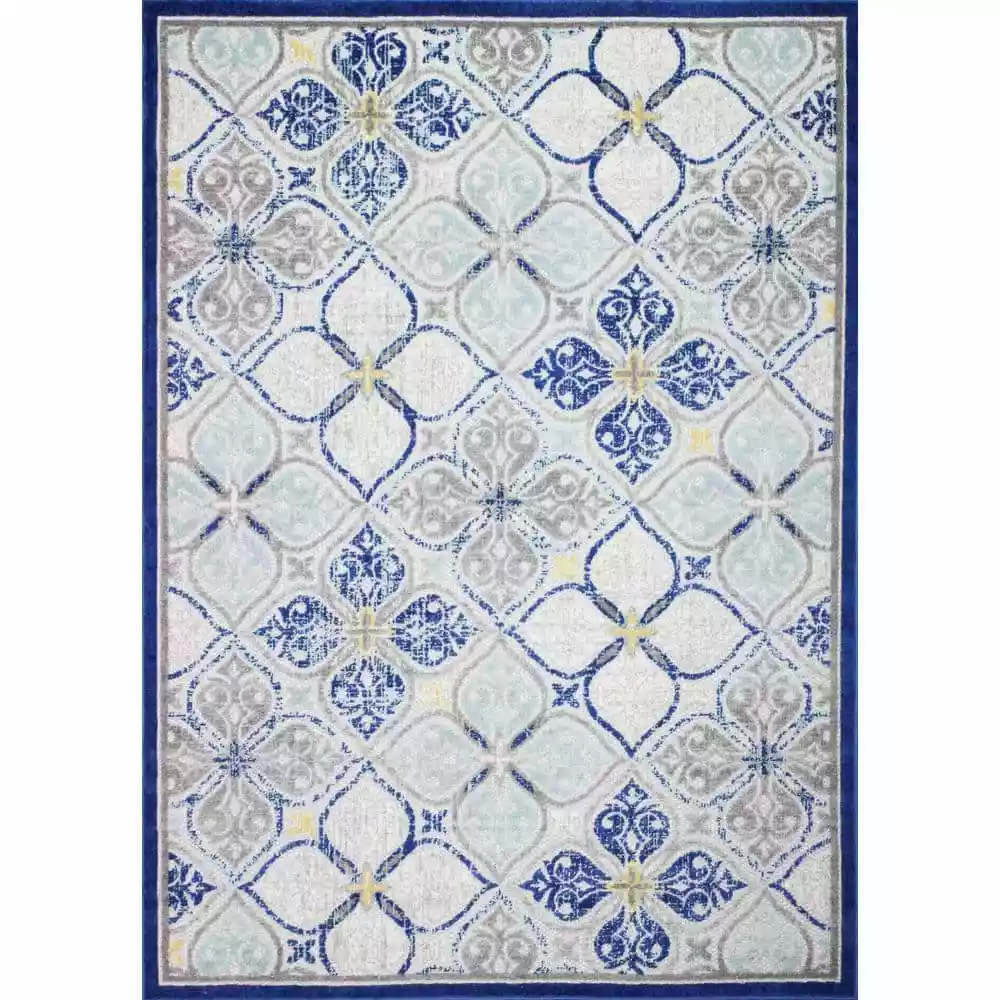 Veranda Grey/Blue 7.6 ft. x 9.6 ft. Floral Transitional Area Rug by BASHIAN 1 Veranda Grey/Blue 7.6 ft. x 9.6 ft. Floral Transitional Area Rug by BASHIAN