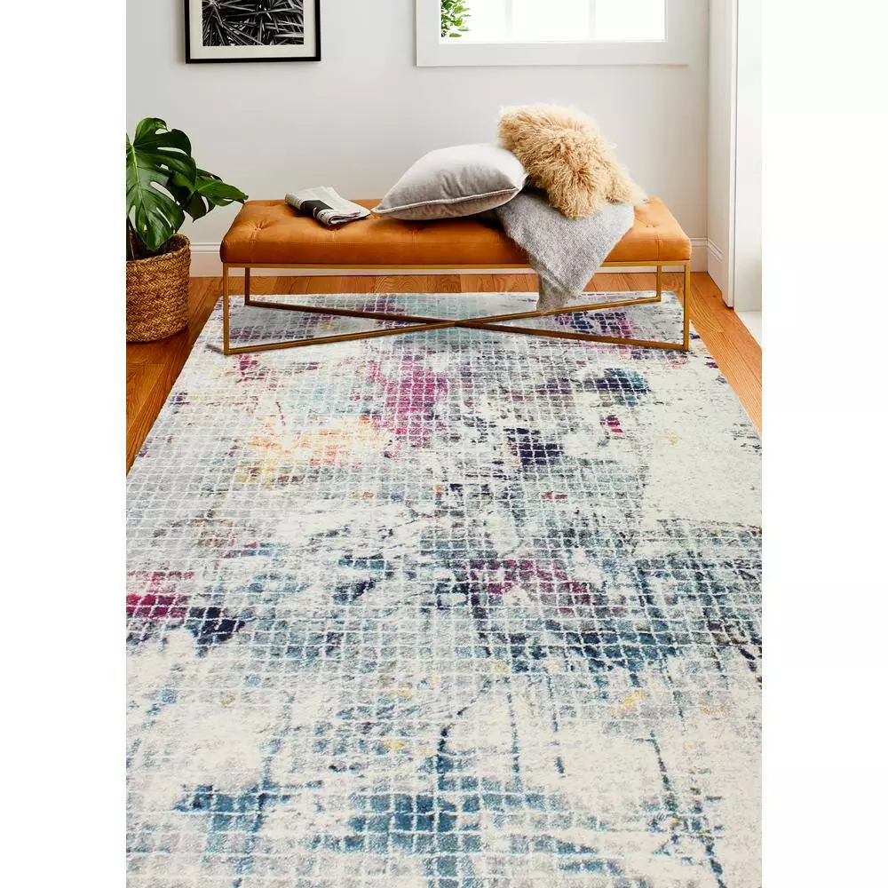 Everek Ivory 4 ft. x 6 ft. (3'6" x 5'6") Abstract Transitional Accent Rug by BASHIAN 2 Everek Ivory 4 ft. x 6 ft. (3'6" x 5'6") Abstract Transitional Accent Rug by BASHIAN - Image 2
