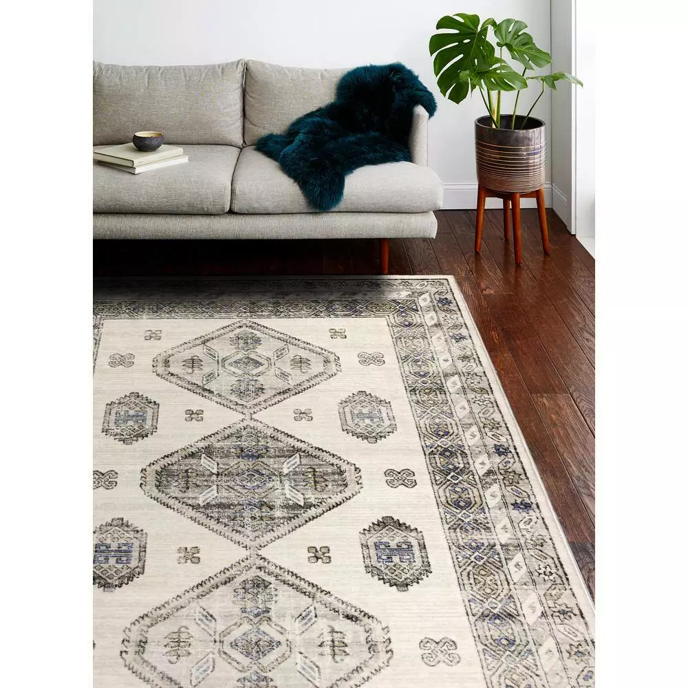 Sierra Ivory 3 ft. x 8 ft. (2'6" x 8') Geometric Transitional Runner by BASHIAN 2 Sierra Ivory 3 ft. x 8 ft. (2'6" x 8') Geometric Transitional Runner by BASHIAN - Image 2
