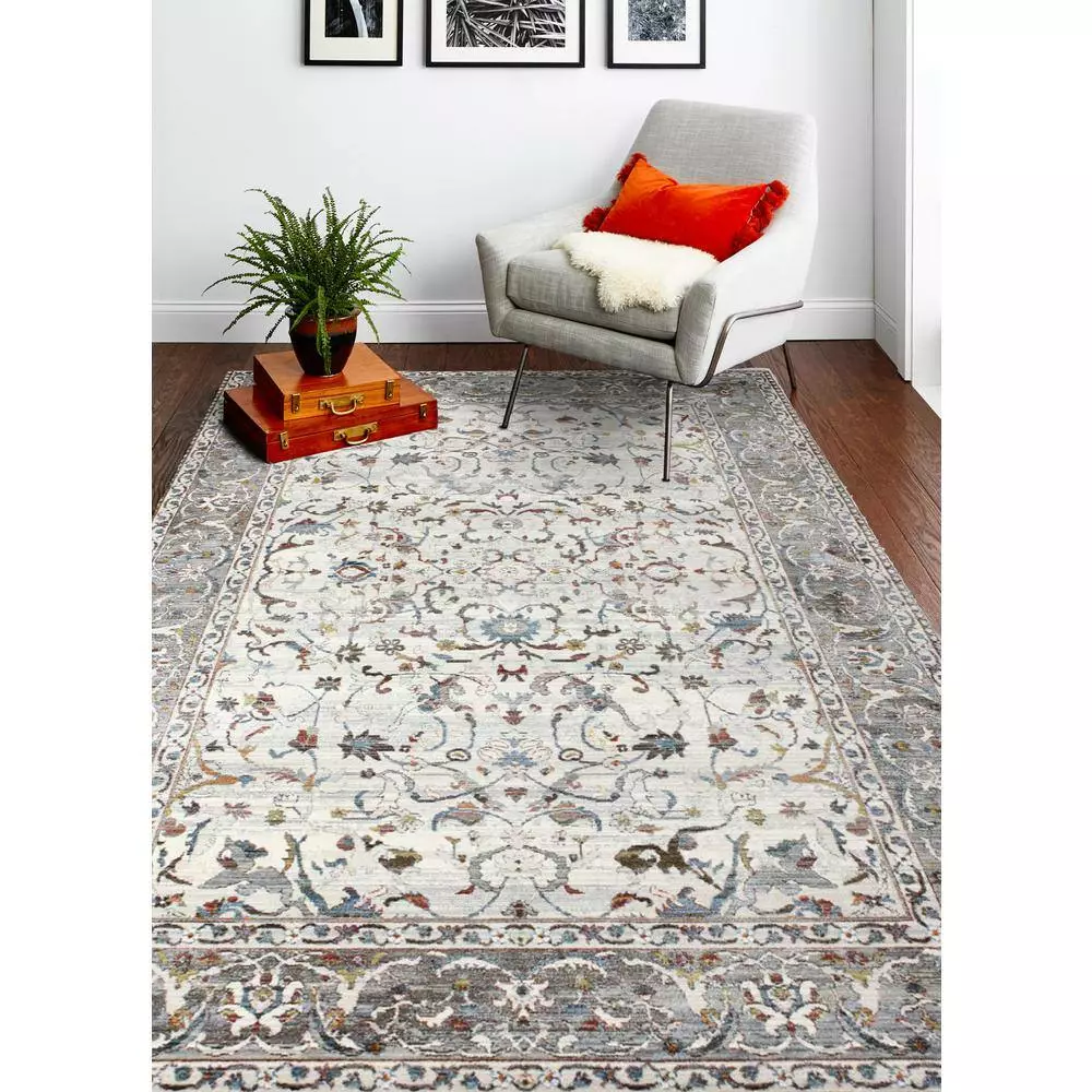 Century Ivory 10 ft. x 13 ft. (9'6" x 13'2") Floral Transitional Area Rug by BASHIAN 6 Century Ivory 10 ft. x 13 ft. (9'6" x 13'2") Floral Transitional Area Rug by BASHIAN - Image 6