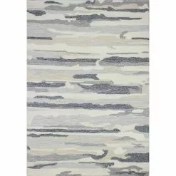 Norwalk Ivory/Black 9 ft. x 12 ft. (8 ft. 6 in. x 11 ft. 6 in.) Abstract Contemporary Area Rug by BASHIAN