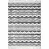 Navajo Ivory/Black 4 ft. x 6 ft. (3'6" x 5'6") Geometric Contemporary Accent Rug by BASHIAN