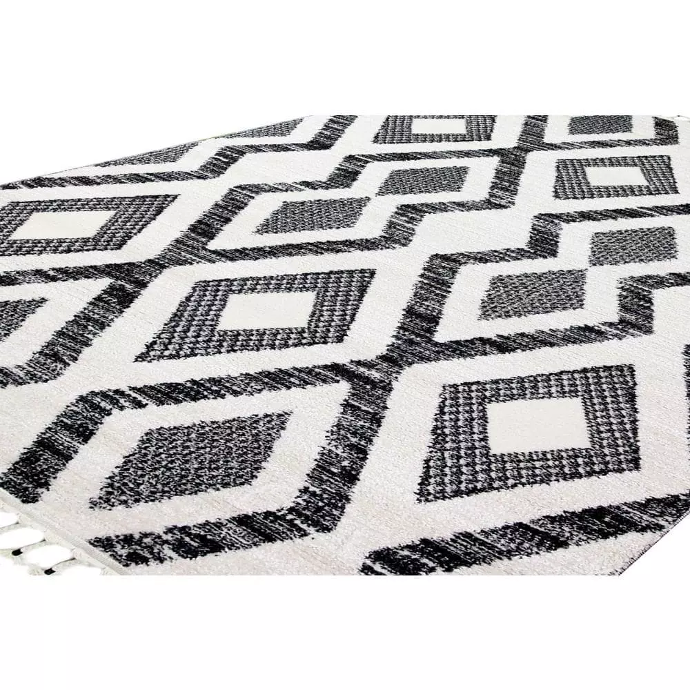 Navajo Ivory/Black 9 ft. x 12 ft. (8'6" x 11'6") Geometric Contemporary Area Rug by BASHIAN 4 Navajo Ivory/Black 9 ft. x 12 ft. (8'6" x 11'6") Geometric Contemporary Area Rug by BASHIAN - Image 4