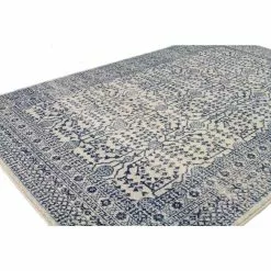 Everek Ivory/Blue 3 ft. x 8 ft. (2'6" x 8') Geometric Transitional Runner by BASHIAN -BASHIAN Shop ivory blue bashian area rugs 649652251912 31 1000