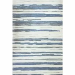 Greenwich Ivory/Blue 4 ft. x 6 ft. (3'9" x 5'9") Geometric Transitional Accent Rug by BASHIAN