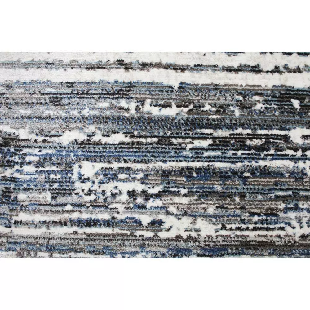 Cambridge Ivory/Blue 3 ft. x 8 ft. (2'6" x 8') Striped Contemporary Runner by BASHIAN 4 Cambridge Ivory/Blue 3 ft. x 8 ft. (2'6" x 8') Striped Contemporary Runner by BASHIAN - Image 4